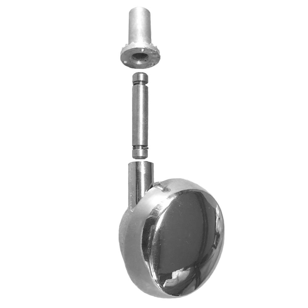 Kugelrolle / Schrägläufer 60mm, mit Stift und Buchse, (3-teilig) Möbelrolle, VE 1 Stück, UV 10