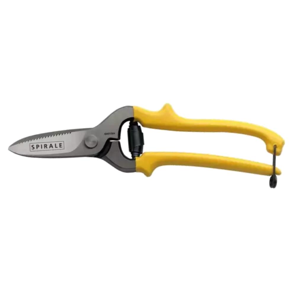 Kretzer Spirale 9,5 Zoll Lederschere mit Zackenschnitt, Länge 24 cm, gelber Griff