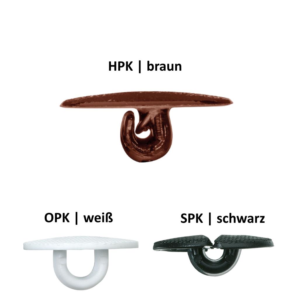 Astor-Gegenknöpfe mit Haken, (HPK) Plastikblindknöpfe