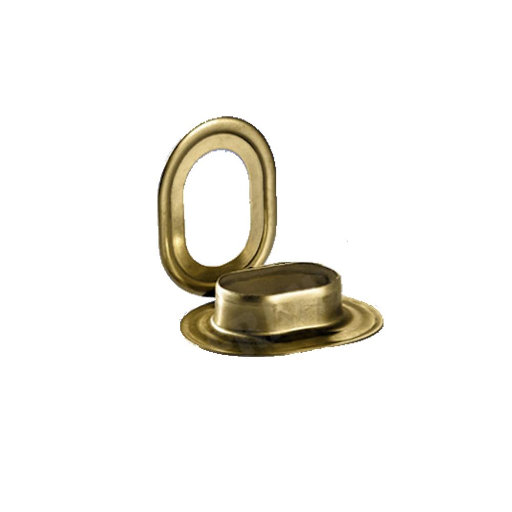 Ovalösen mit Scheibe, messing, 42 x 22 mm, VE 100 Stück (01.0242.11)