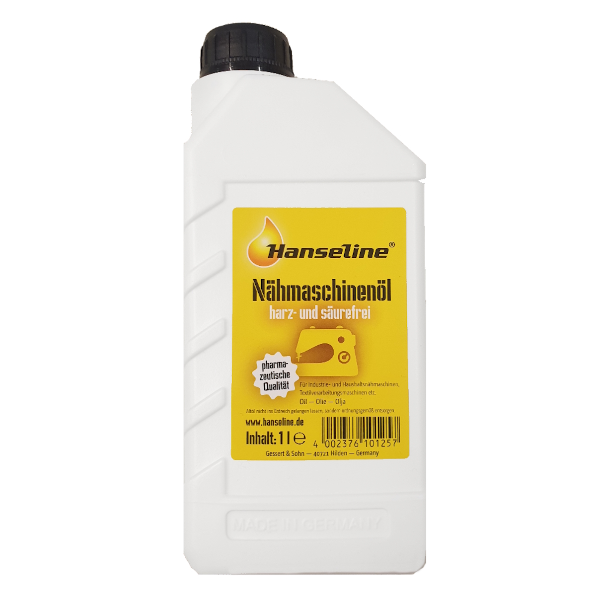 Hanseline Nähmaschinenöl 1 Liter, Viskosität 24