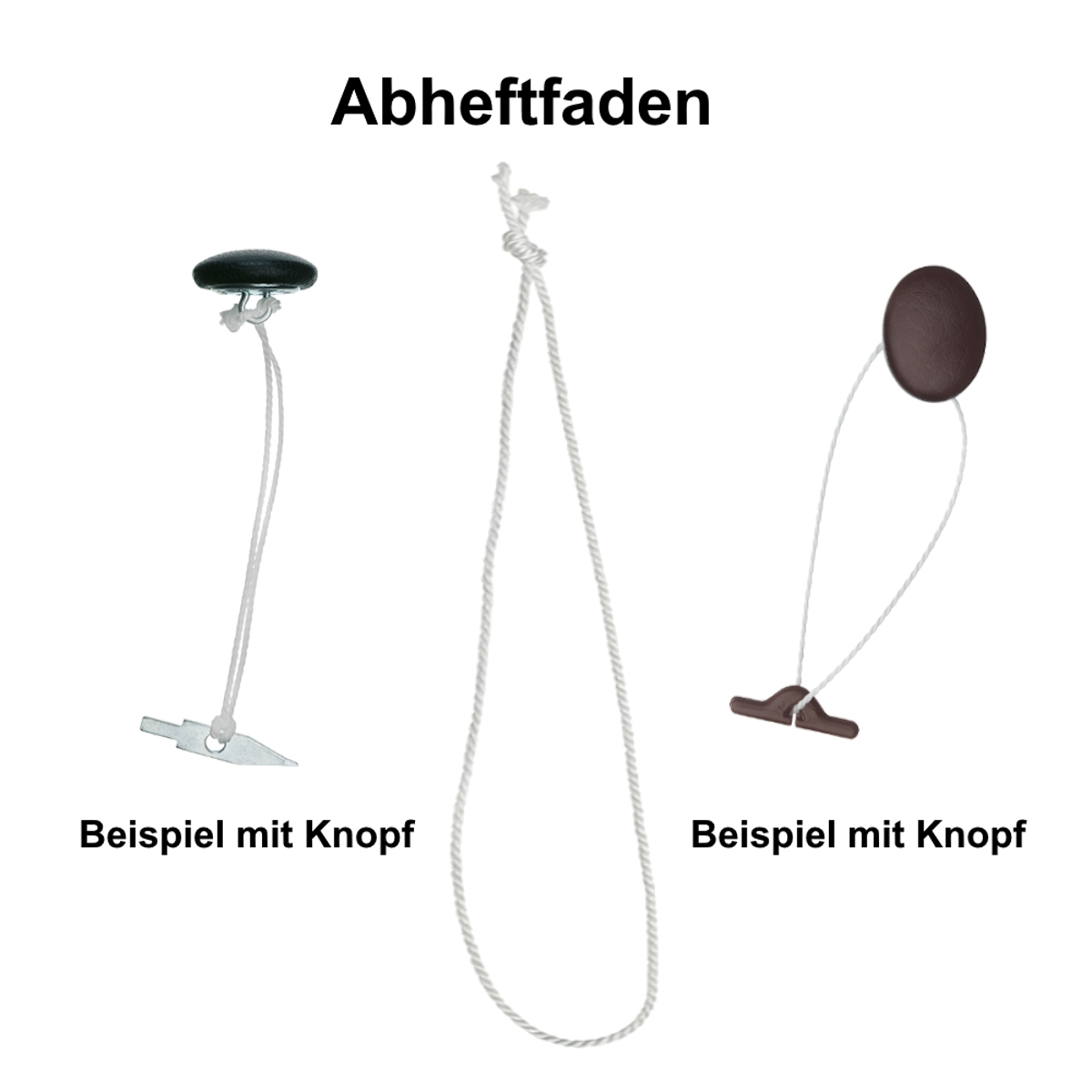 Abheftschlaufen 70 mm, fertig geknotet, 1000 Stück, weiß, Knopfschlaufen, Abheftfaden (5963970)