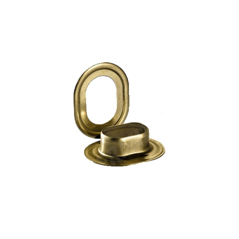 Ovalösen mit Scheibe, messing, 17 x 11 mm, VE 100 Stück (01.0217.11)
