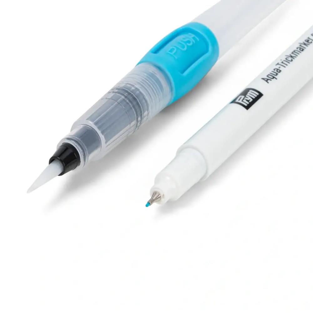 Prym Aqua-Trickmarker (türkis) & Wasserstift, Set 2 Stifte, extrafein, 1 Set, UV 5 Packung