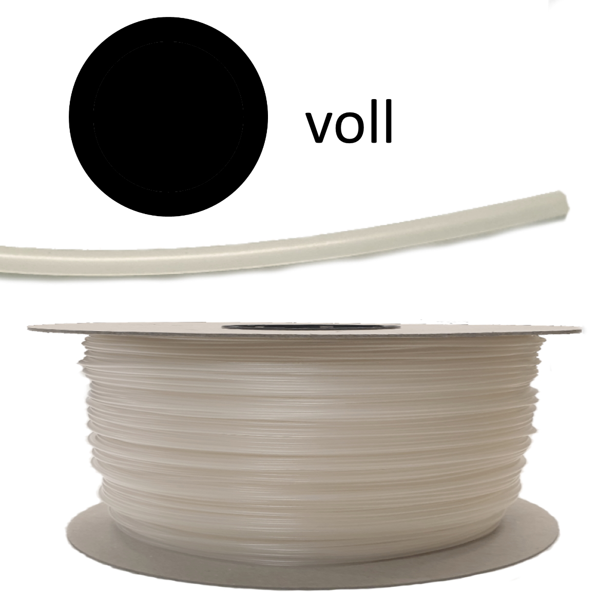 OKE Rundschnur 3 mm voll, weiß/beige, Rolle(n) 1500 m