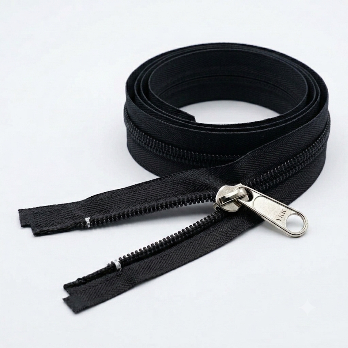YKK 2-Wege teilbar Spirale, schwarz 580, 200 cm, Metall, 10mm, Band 40mm, Doppelgriff (10CF Two-way)