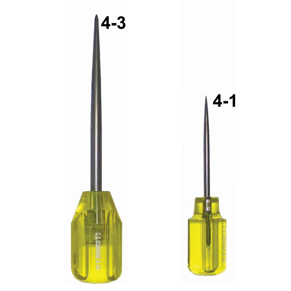 Runddorn / Ahle, Länge ca. 11,5 cm (Osborne 4-1), gelber Plastikgriff, Vorstecher, Pfriemen Runddorn / Ahle, Länge ca. 11,5 cm (Osborne 4-1), gelber Plastikgriff, Vorstecher, Pfriemen