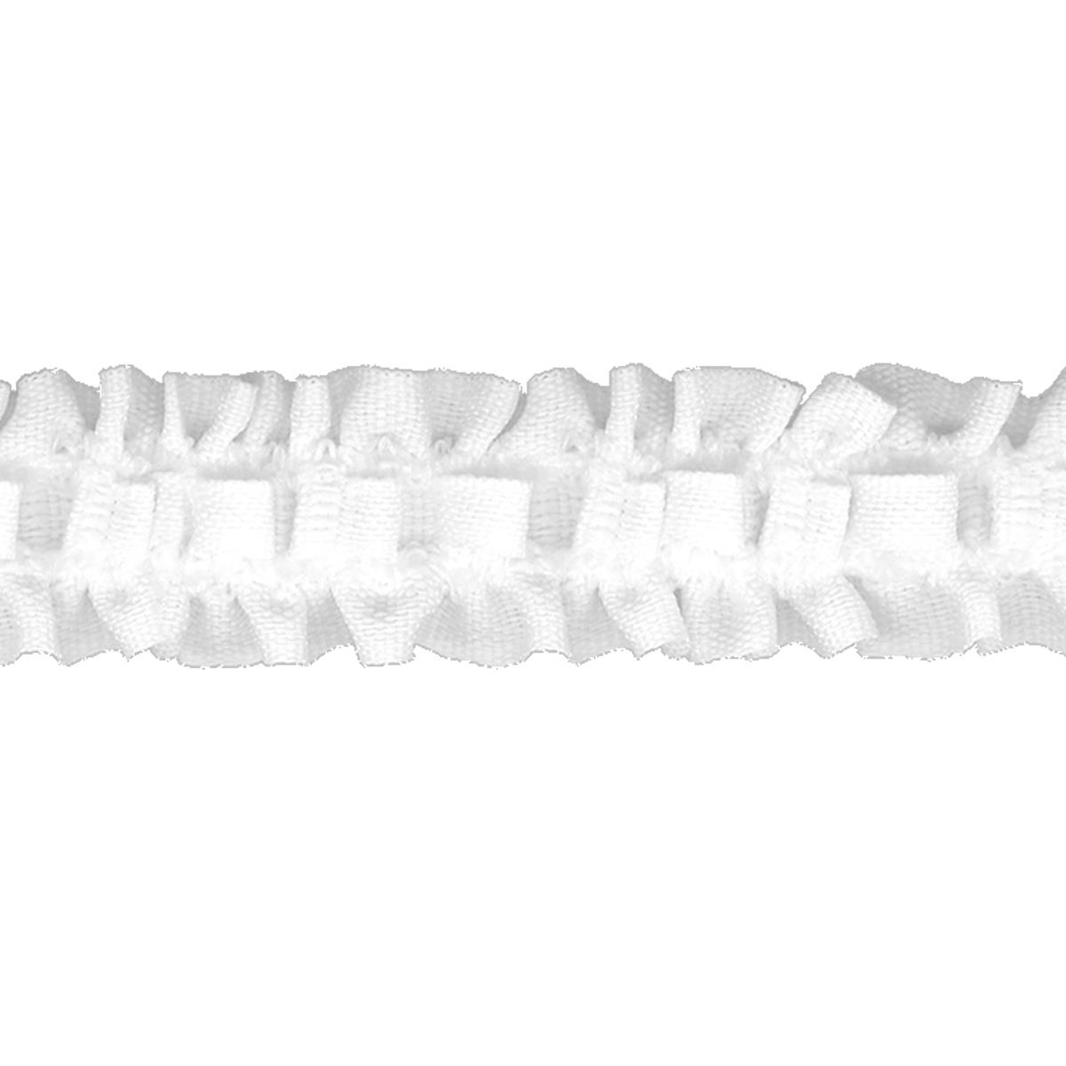 Universalband, Kräuselband 23 mm, sehr schmal, 6103 weiß, VE 1 lfm, UV 200 m