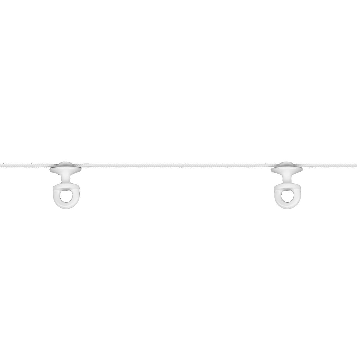 Kordel mit Drehgleiter 12mm, Abstand 8 cm, 14206 weiß, VE 1 m, UV 50 m, für Standard-Schienen