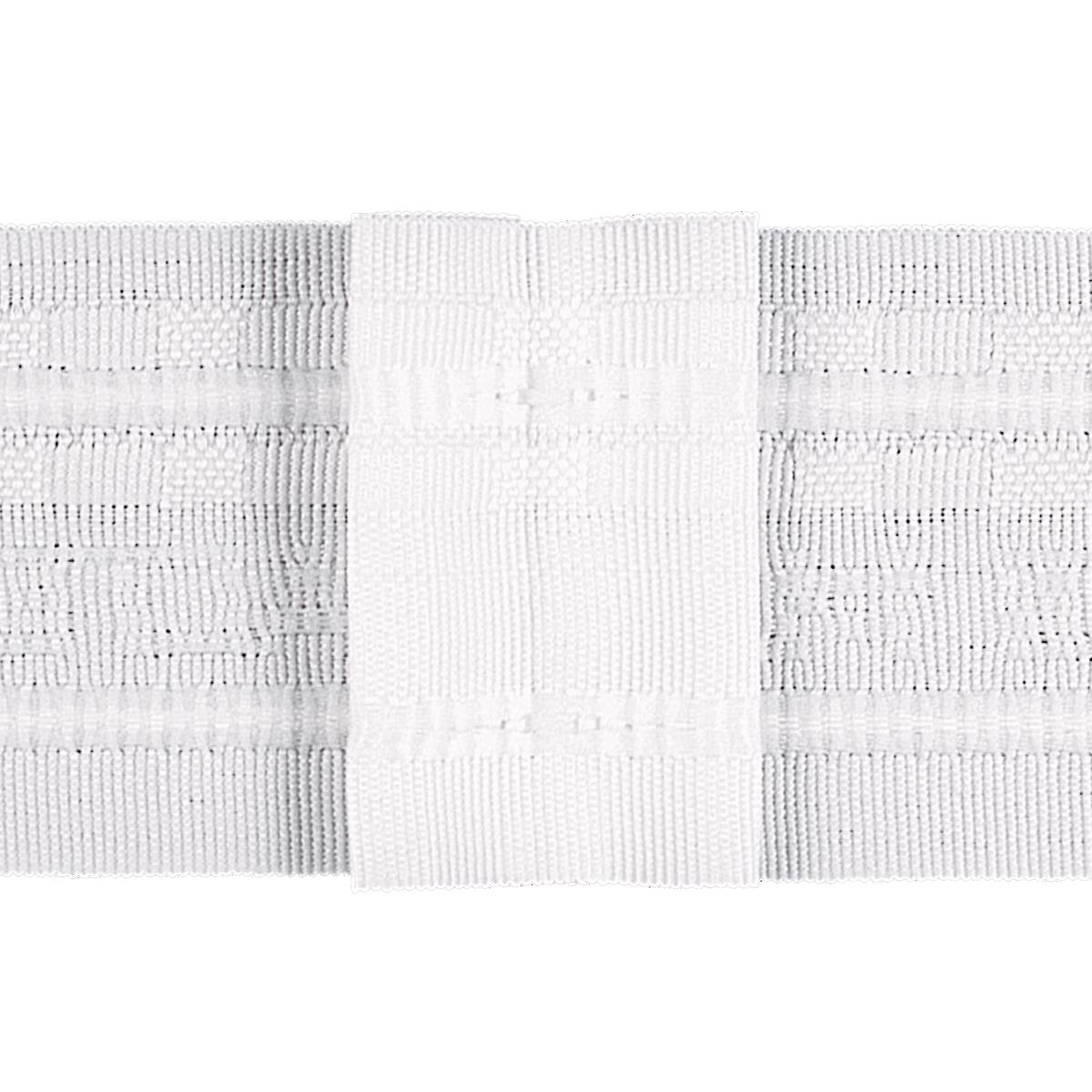 Faltenband 50 mm, 6589 weiß, 5 Falten, Zugabe 300%, VE 1 m, UV 100 m