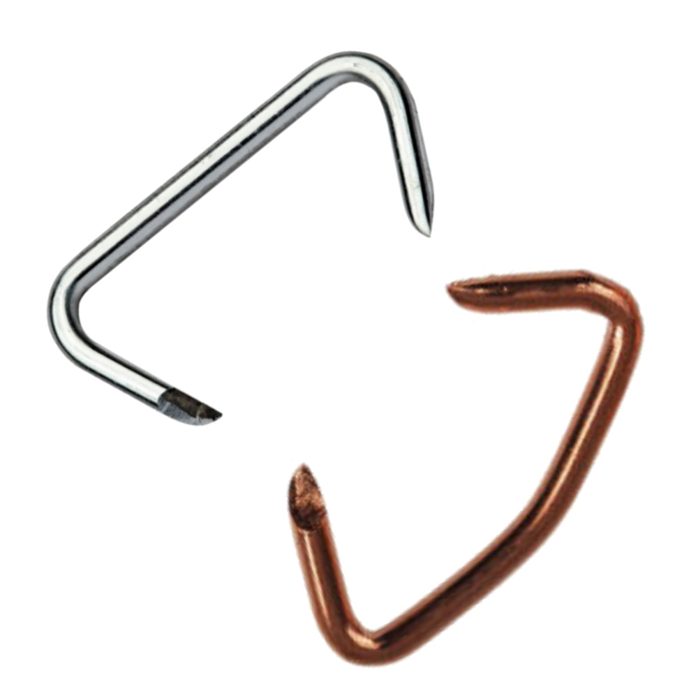 Polsterklammern groß, 26 mm (Kupfer, mit Knick), Schweineklammern, VE 1000 Stück