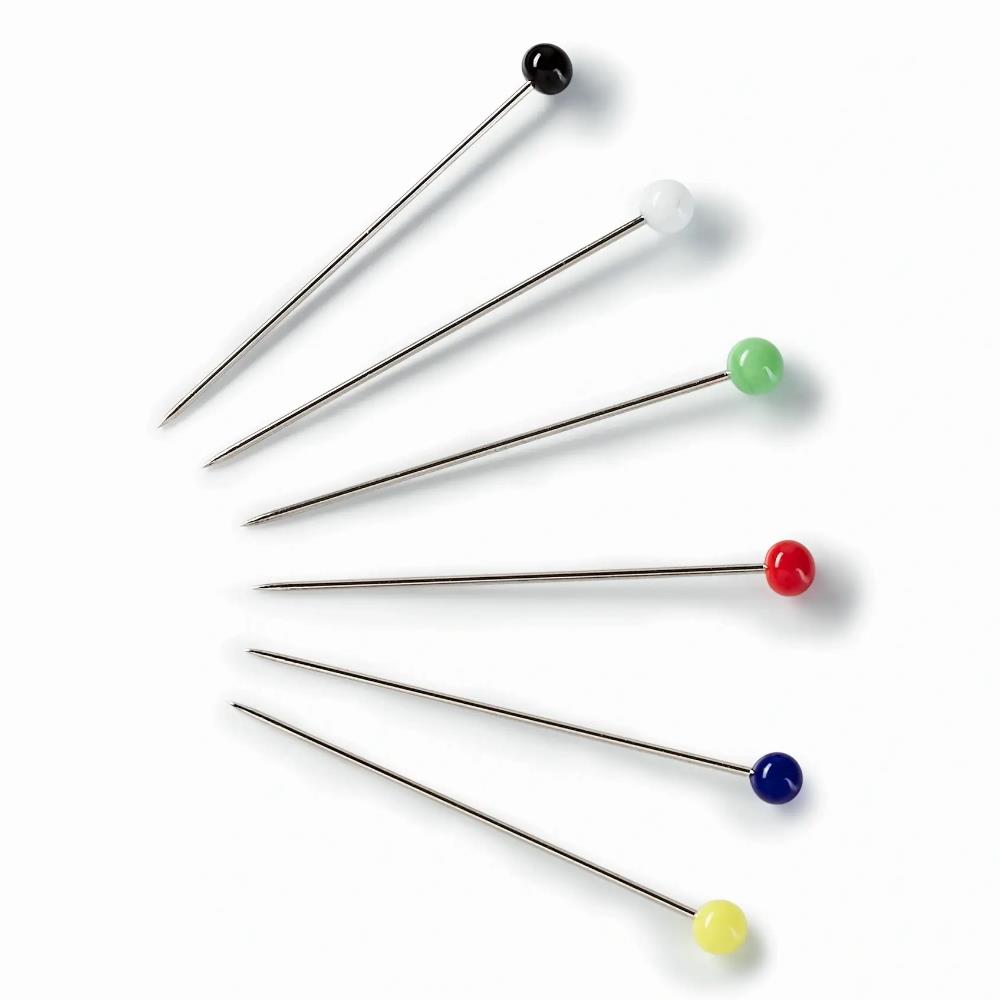 Stecknadeln fein, 48mm lang, Nadel 0,8mm, bunt, VE 30 g, UV 10  Dose(n) (029116)