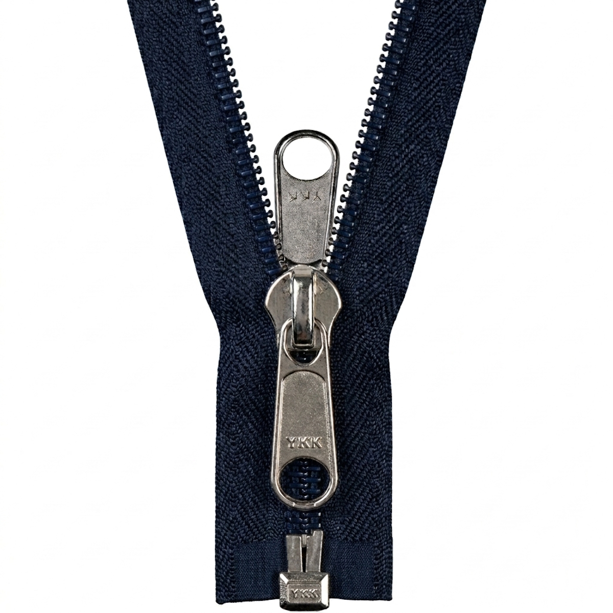 YKK teilbar, Spirale, blau 058, 80 cm, Metallsteckteil, 10mm, Band 40mm, Doppelgriff (10CF open)
