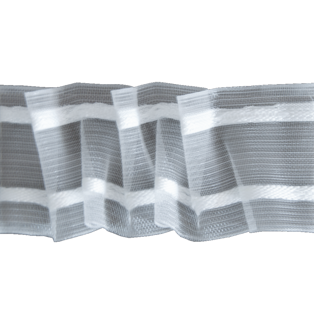 Smokfaltenband, 50 mm, 6627 transparent, VE 1 lfm, UV 100 m, Zugabe 250%