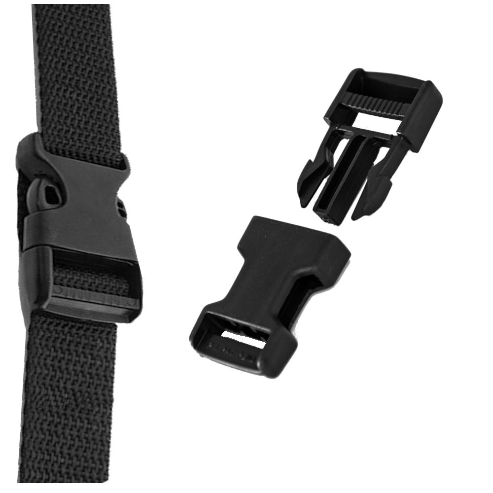Steckschnalle Kunststoff, 25 mm, schwarz, VE 1 Set, für Polypropylengurte