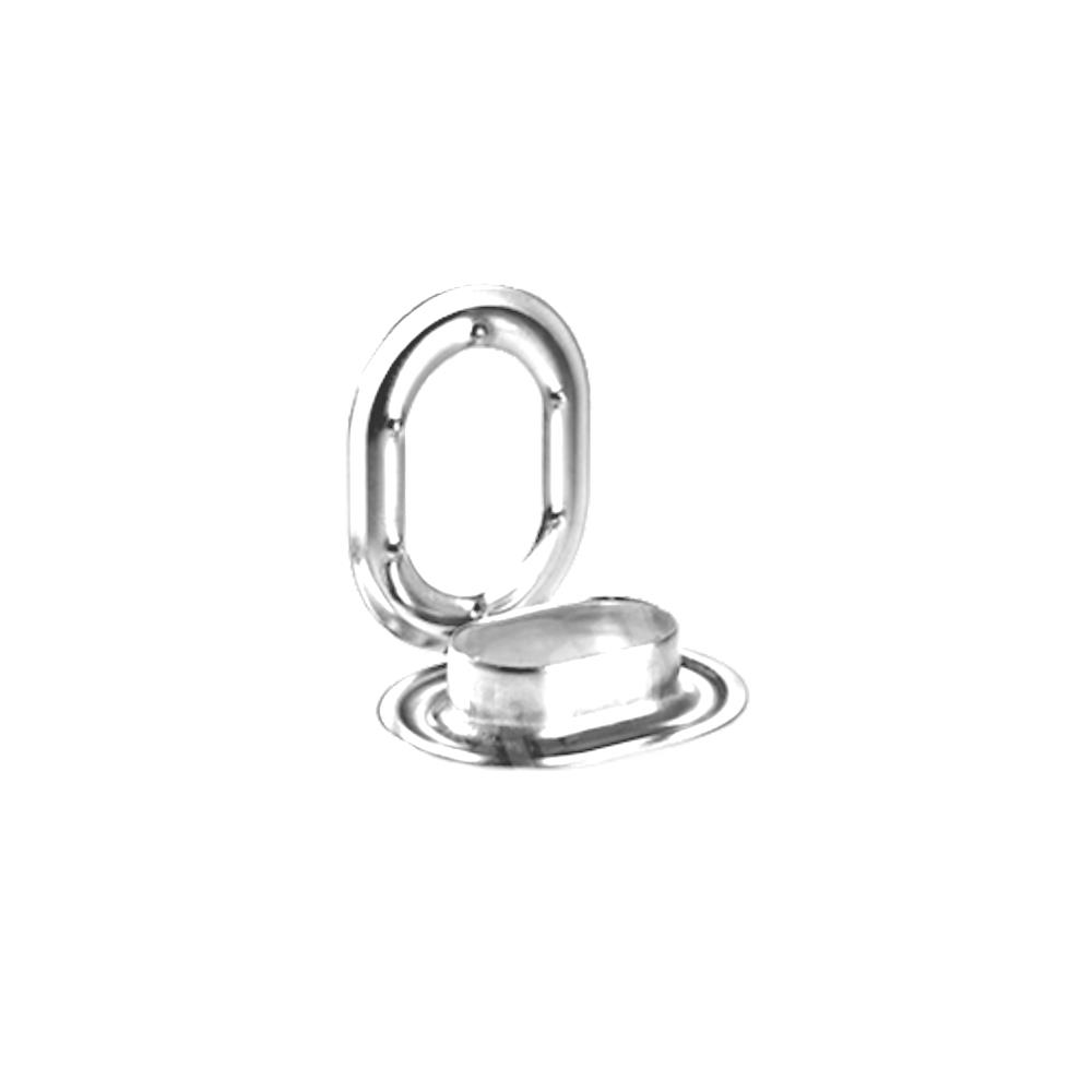 Ovalösen mit Scheibe, vernickelt, 22,5 x 13,5mm, VE 1 Stück, UV 100 Stück (01.0222.12)