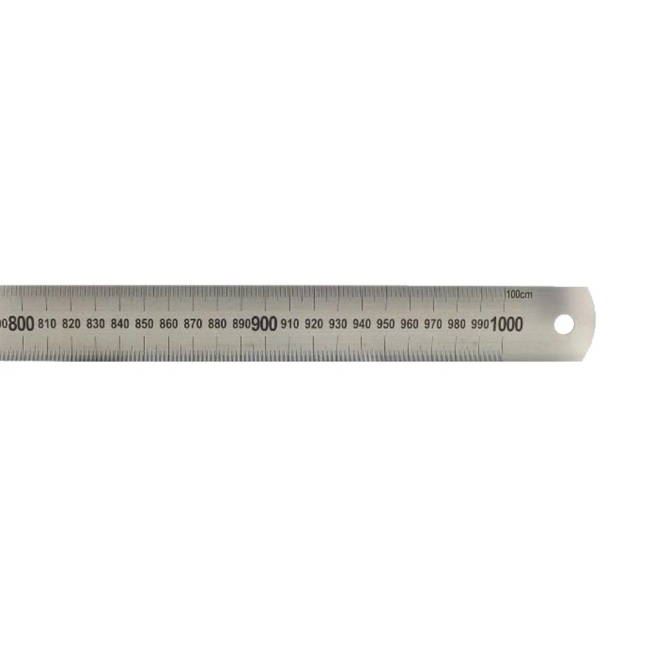 Lineal aus Stahl, 100 cm lang, 3,5 cm breit, 1,2 mm stark, beidseitige Skalierung, Edelstahl