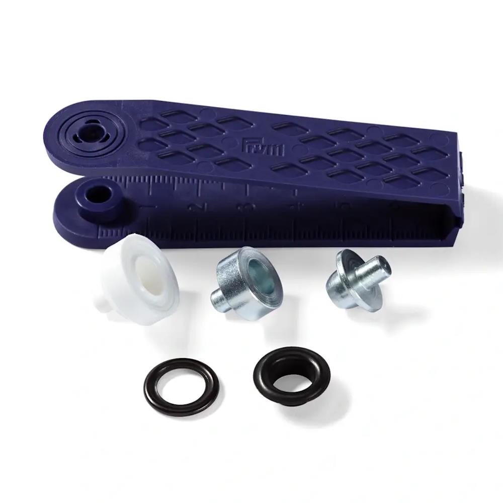 Ösen 8 mm brüniert (541376), im Set mit Werkzeug, VE 24 Ösen