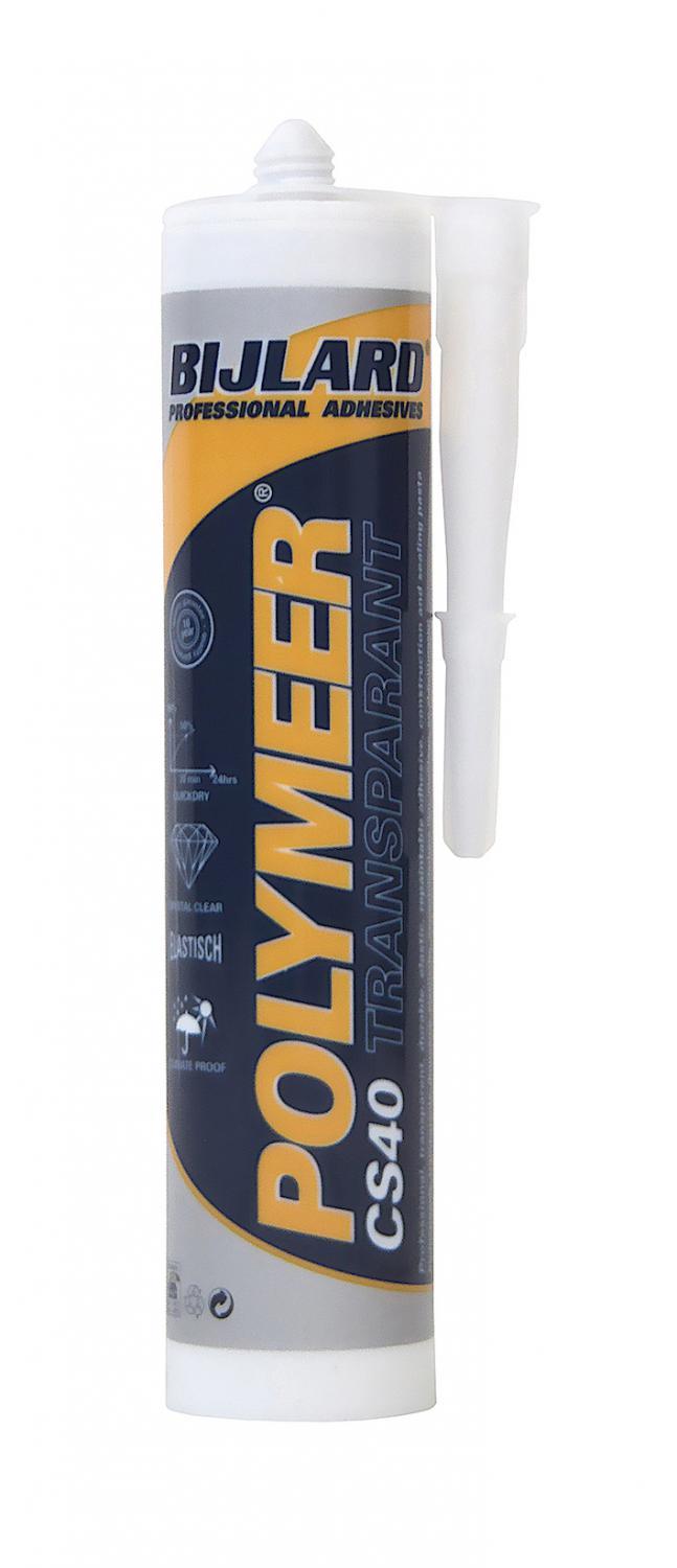 Bijlard Polymer-Montagekleber, CS 40, Kartusche 290 ml, transparent, Construction Sealer 40 Bijlard Polymer-Montagekleber, CS 40, Kartusche 290 ml, transparent, Construction Sealer 40