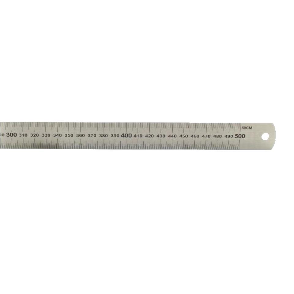 Lineal aus Stahl, 50 cm lang, 2,5 cm breit, 1,2 mm stark, beidseitige Skalierung, Edelstahl