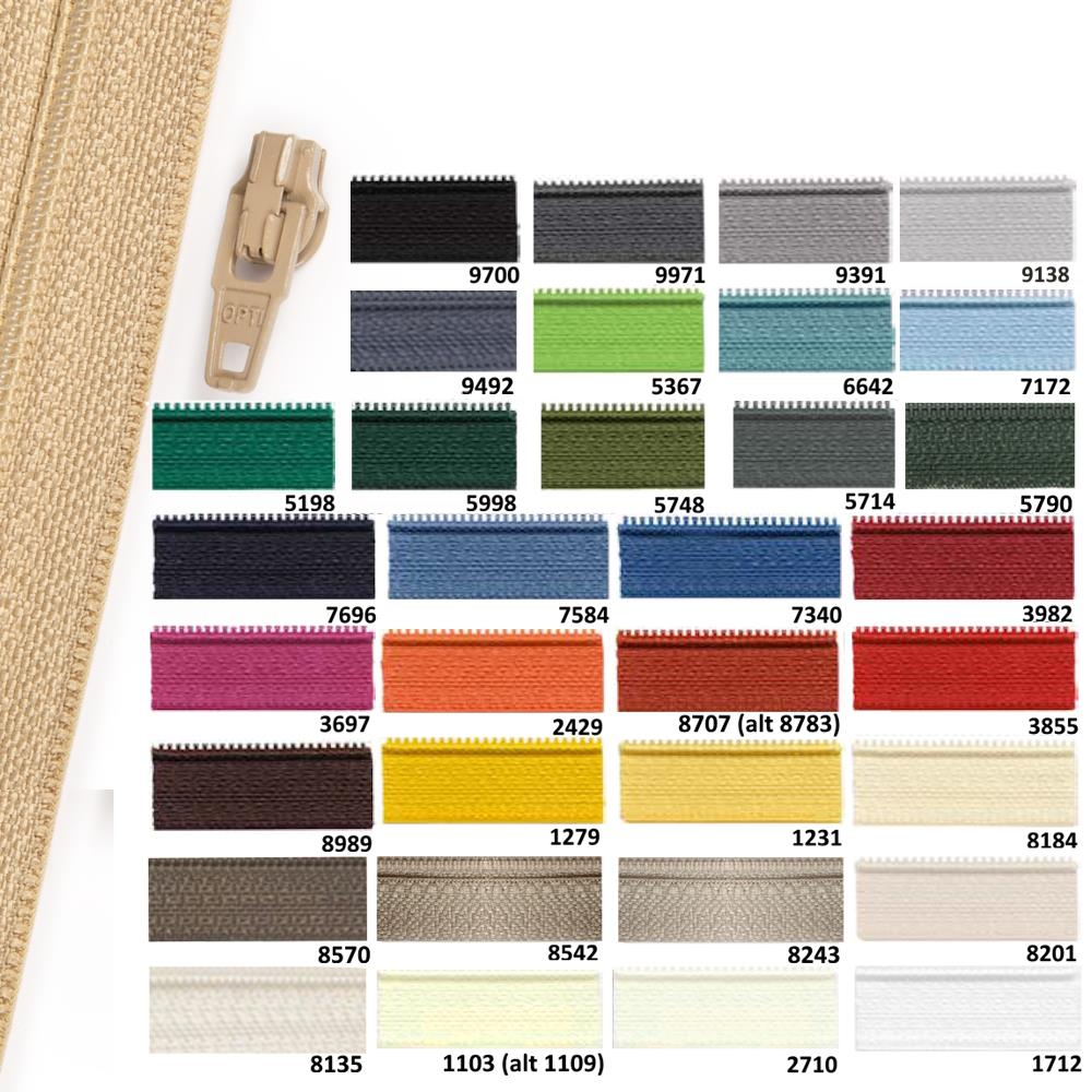 Schieber Opti S40 bandfarbig, Typ 0 (Lon) Fulda, Farbe diverse Farben, VE 100 Stück, UV 1000 Stück