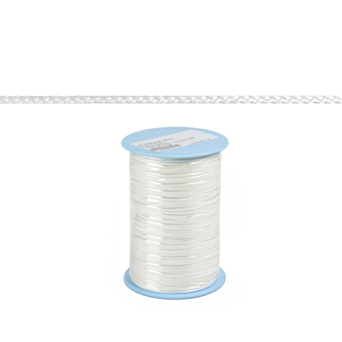 Jalousieschnur, Feingeflecht, weiß, 0,8 mm, verschiedene Längen, Poly-Perlonschnur
