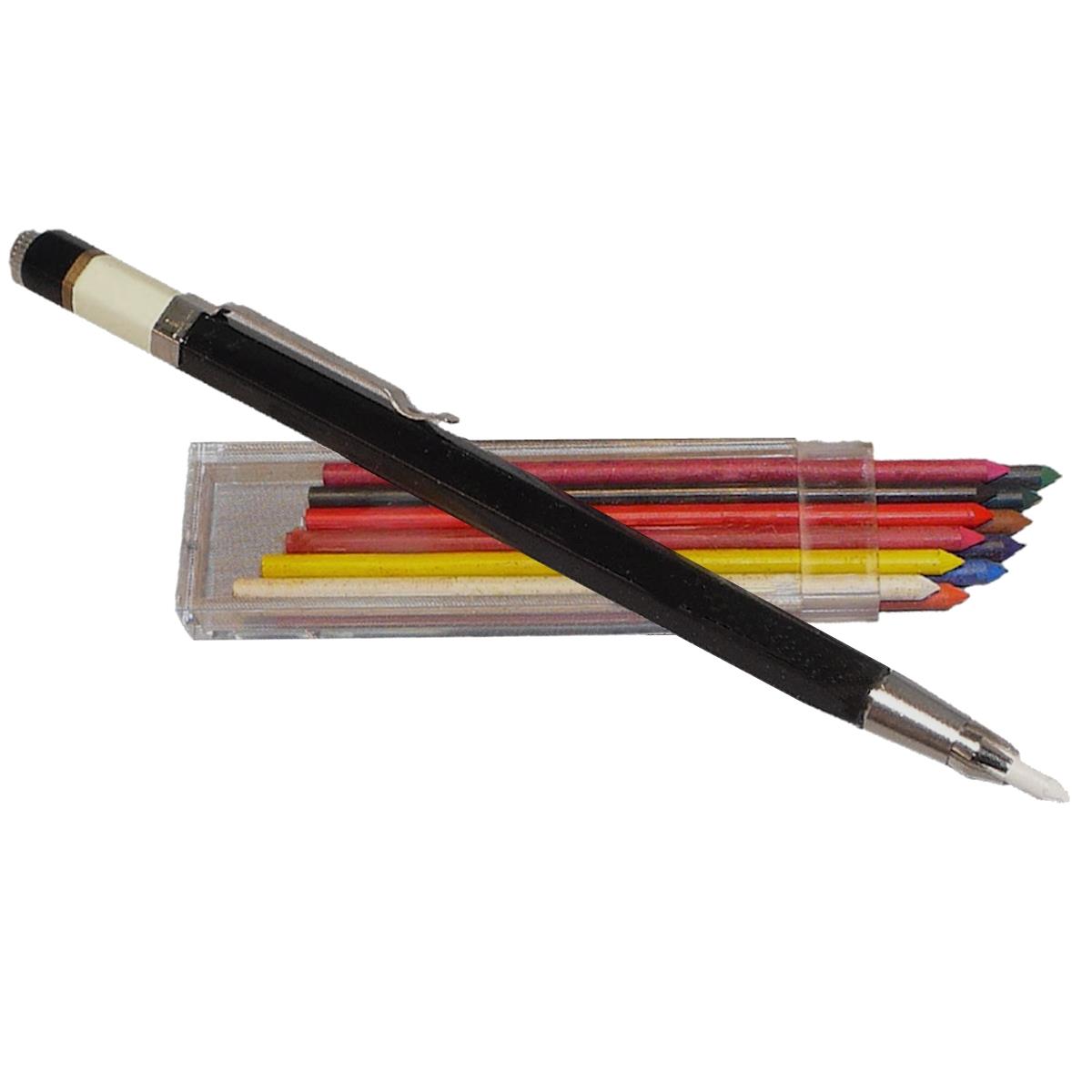 Kreideminenset, 1 Stift/Halter mit 12 bunten Ersatzmine, 307-11SB, 1 Set