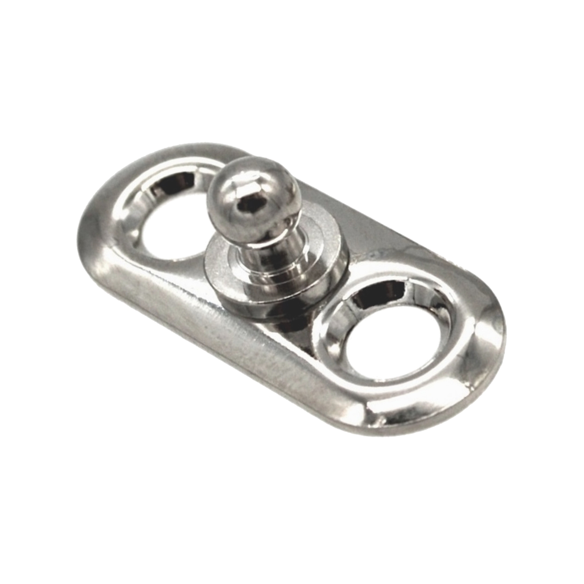 LOXX Unterteil, ovale Kugelplatte 27mm x 11mm, Nickel, VE 1 Stück, UV 100 Stück, zum Verschrauben